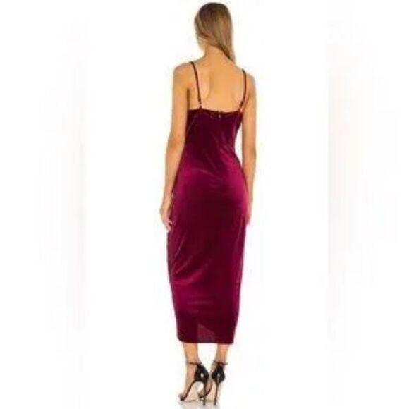 Yumi Kim Felicity Velvet Sleeveless Midi Dress in Wine.Size M - Picture 2 of 16